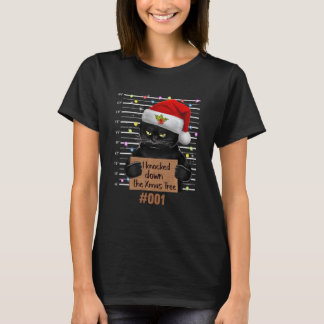 T-shirt J'Ai Frappé Au-Dessus Du Chat D'Arbre De Noël