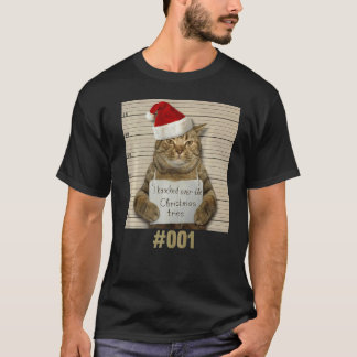 T-shirt J'Ai Frappé Au-Dessus Du Chat D'Arbre De Noël