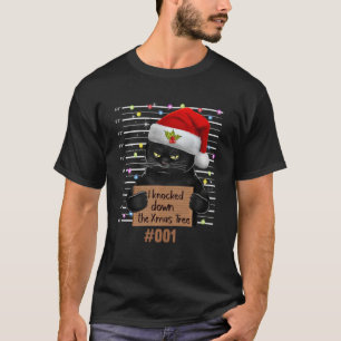T-shirt J'Ai Frappé Au-Dessus Du Chat D'Arbre De Noël