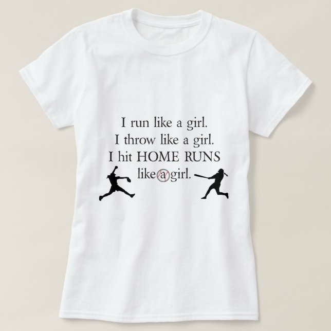 T-shirt J'ai frappé des tests maison comme une fille (Design devant)