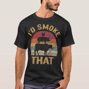 T-shirt J'Ai Fumé Que BBQ Viande Fumeur Grill Cadeau
