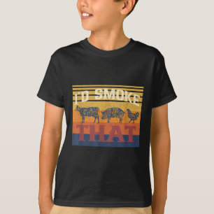 T-shirt J'Ai Fumé Que Drôle Barbecue Viande Grillant Smo