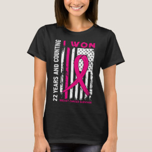 T-shirt J'ai gagné le cancer du sein survivant 22 ans Anni
