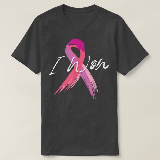 T-shirt J'ai gagné le soutien de sensibilisation au cancer (Design devant)