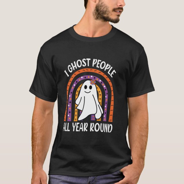 T-shirt J'Ai Ghost People Toute L'Année Funky Rainbow Ghos (Devant)