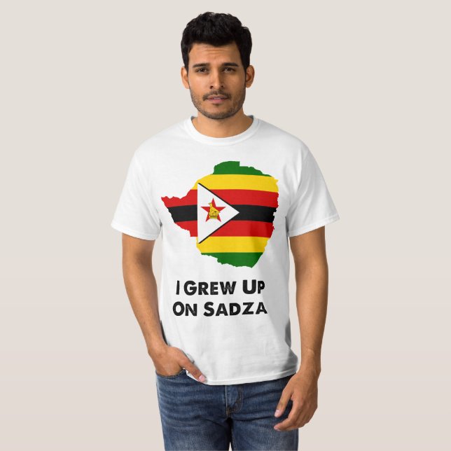 T-shirt J'ai grandi sur Sadza Zimbabwe (Devant entier)