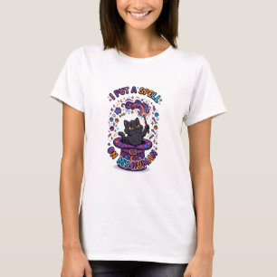 T-shirt J'ai Jeté Un Sort À Mon Chat Humain Sorcière Hallo