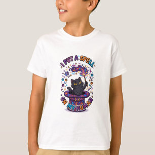 T-shirt J'ai Jeté Un Sort à Mon Chat Humain Sorcière Hallo