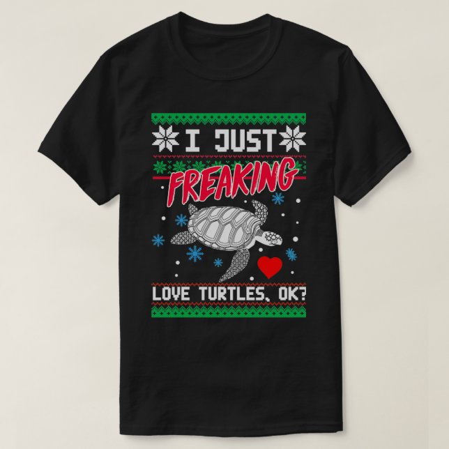 T-shirt J'Ai Juste Frappé Les Tortues D'Amour Ok (Design devant)