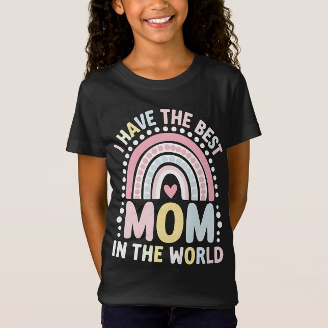 T-Shirt J'ai la meilleure maman du monde Boho Rainbow (Devant)