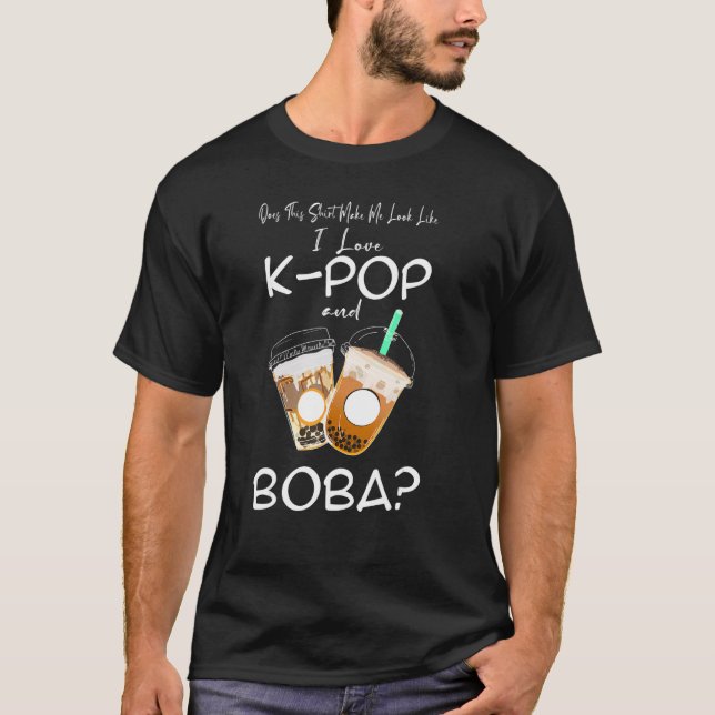 T-shirt J'ai l'air d'aimer le merch Kpop et boba (Devant)