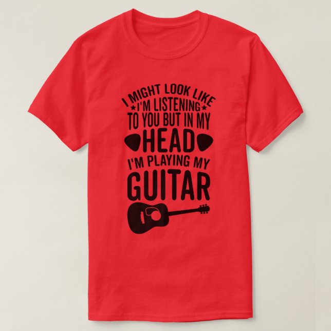 T-shirt J'Ai L'Air De Vous Écouter Dans Ma Tête En Train D (Design devant)