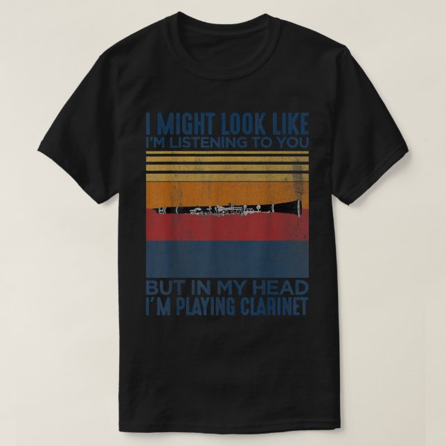 T-shirt J'ai l'air de vous écouter Drôle Clari (Design devant)