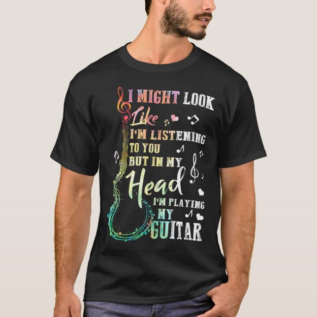 T-shirt J'Ai L'Air De Vous Écouter Guitare Musi (Devant)
