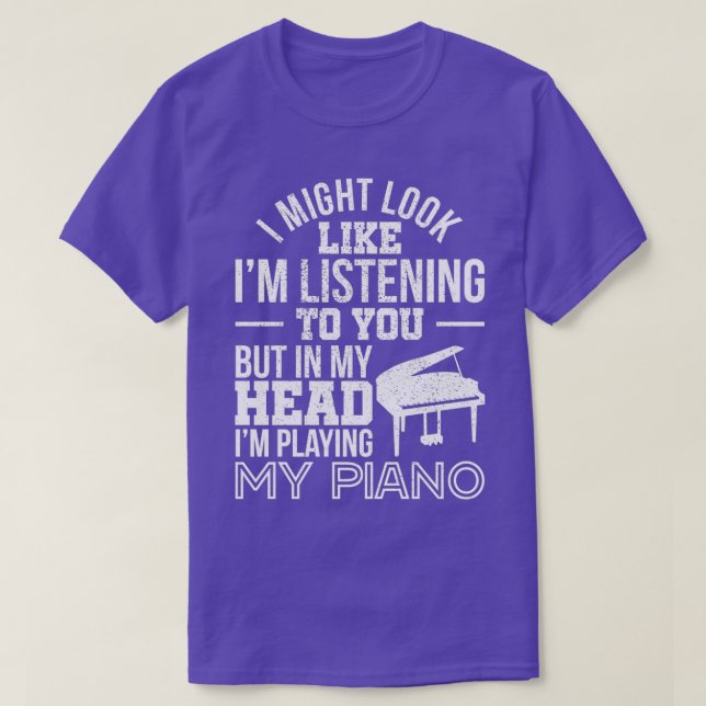 T-shirt J'Ai L'Air De Vous Écouter Piano (2) (Design devant)
