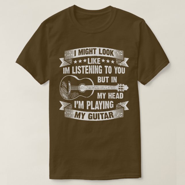 T-shirt J'Ai L'Air D'Écouter Un Amoureux De Musique Guitar (Design devant)