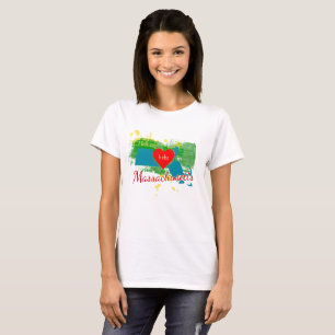 T-shirt J'ai laissé mon chapeau au Massachusetts Dames Tee