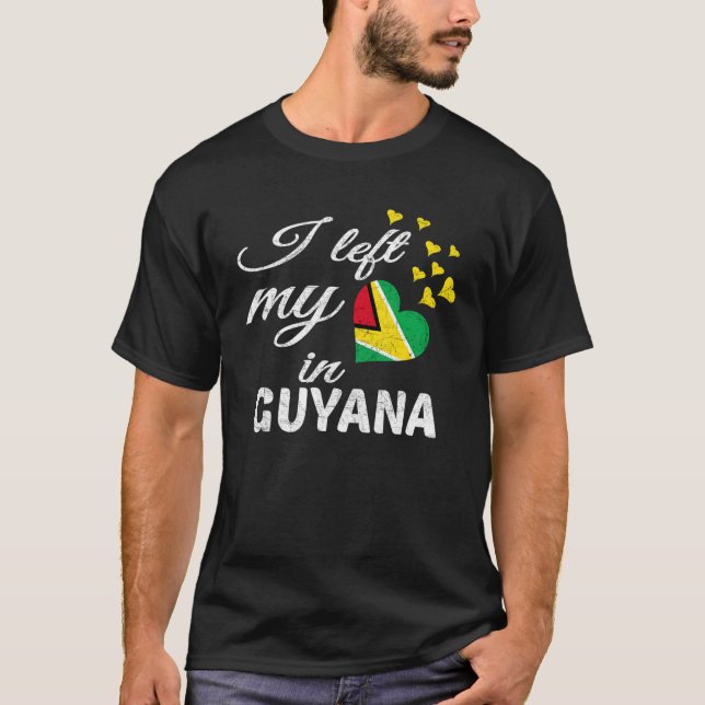 T-shirt J'Ai Laissé Mon Coeur Au Guyana Dans Des Pays Impr (Devant)