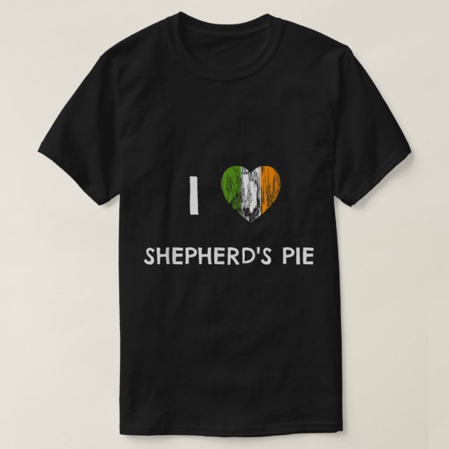 T-SHIRT J'AI LE COEUR DE LA JOURNÉE DE SHEPHERD PIE ST PAT (Design devant)