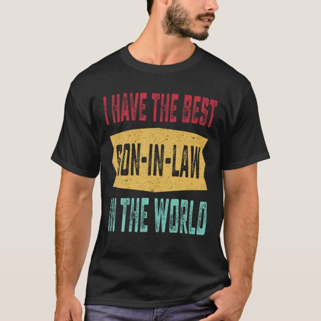 T-shirt J'Ai Le Meilleur Fils En Droit Dans Le Monde Père  (Devant)