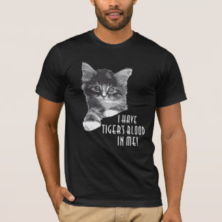 T-shirt J'ai le sang du tigre dans moi noir et le blanc