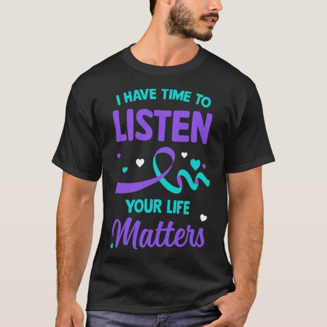 T-shirt J'Ai Le Temps D'Écouter L'Accusé De Suicide En San (Devant)