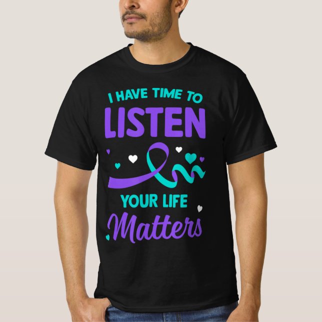 T-shirt J'Ai Le Temps D'Écouter L'Accusé De Suicide En San (Devant)