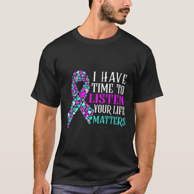 T-shirt J'Ai Le Temps D'Écouter L'Accusé De Suicide En San (Devant)