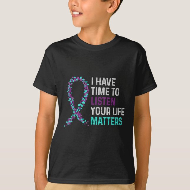 T-shirt J'Ai Le Temps D'Écouter L'Accusé De Suicide En San (Devant)