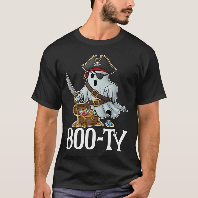 T-shirt J'Ai L'Halloween Pirate Boo-ty Ghosts (Devant)