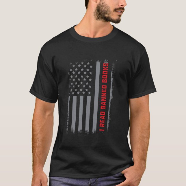 T-shirt J'Ai Lu Books Interdits US Drapeau Lecteurs Livre  (Devant)