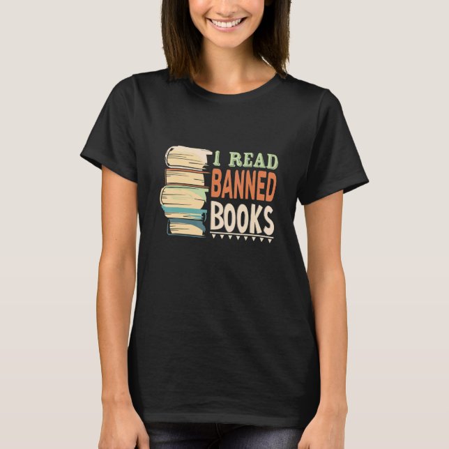 T-shirt J'Ai Lu Des Livres Interdits Avec Livre Et Bookwor (Devant)