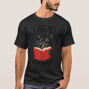 T-shirt J'ai lu des livres interdits Black Cat Reader Libr