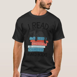T-shirt J'ai lu des livres interdits Black Cat Reader Libr