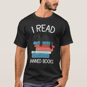 T-shirt J'ai lu des livres interdits Black Cat Reader Libr