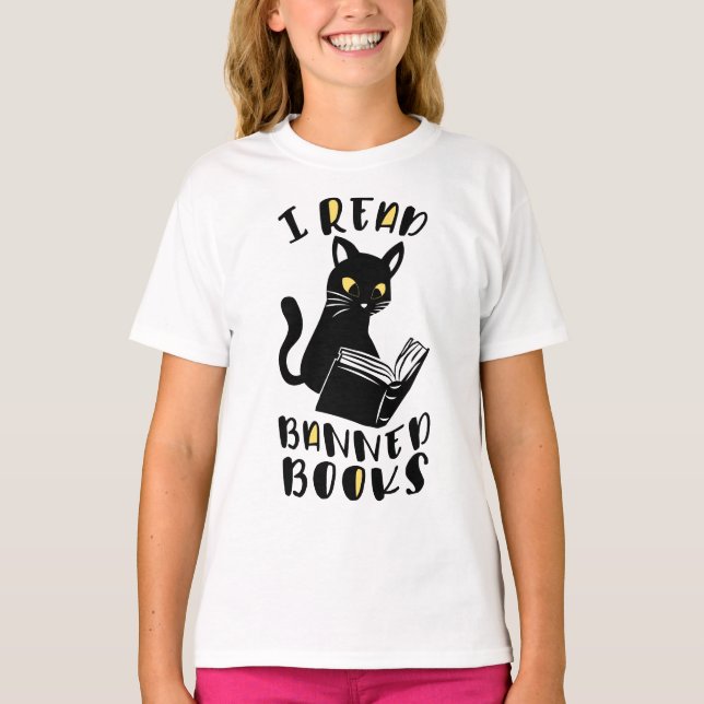 T-shirt J'ai lu des livres interdits Cat (Devant)