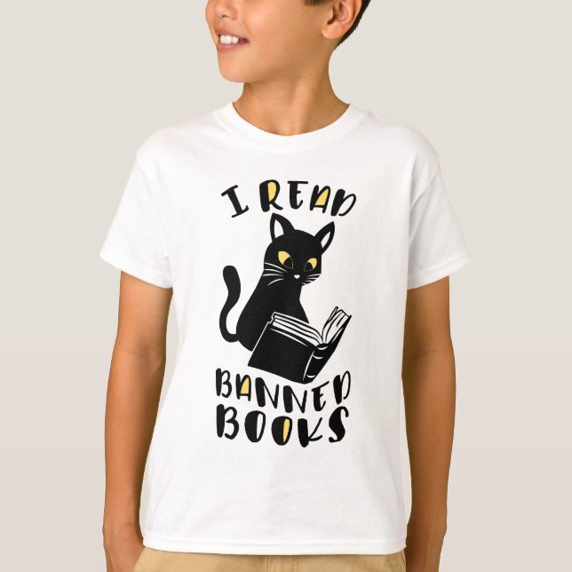 T-shirt J'ai lu des livres interdits Cat (Devant)