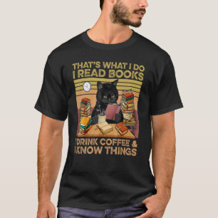 T-shirt J'ai lu le livre Je bois du café Je sais choses Ch