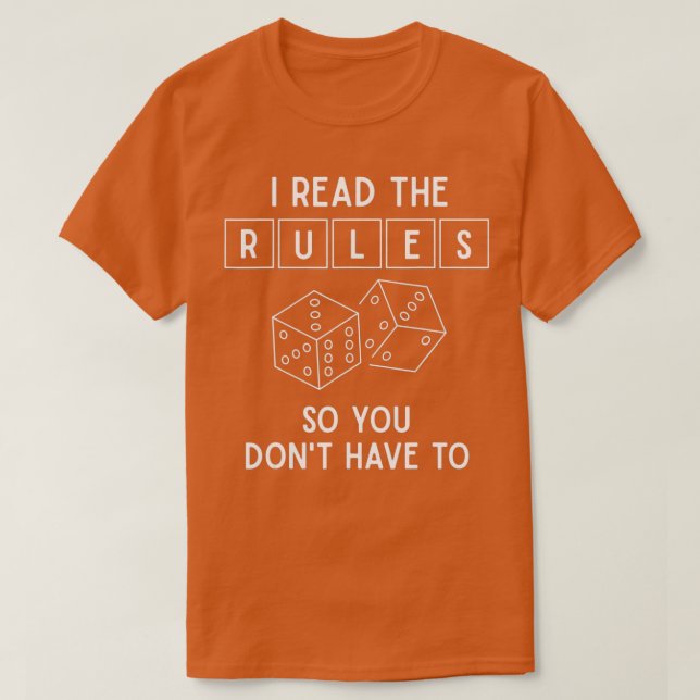 T-shirt J'Ai Lu Les Règles Funny Board Jeu Boardgame Amour (Design devant)