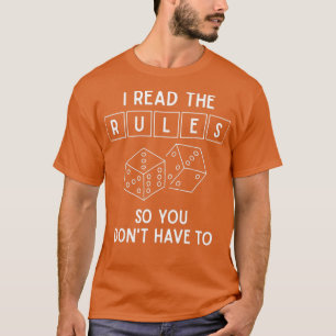 T-shirt J'Ai Lu Les Règles Funny Board Jeu Boardgame Amour