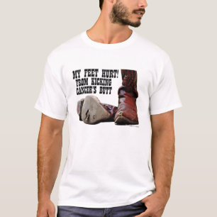T-shirt J'ai mal aux pieds en frappant le cul du cancer