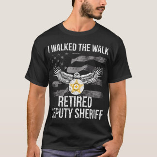 T-shirt J'ai marché shérif adjoint retraité par drapeau