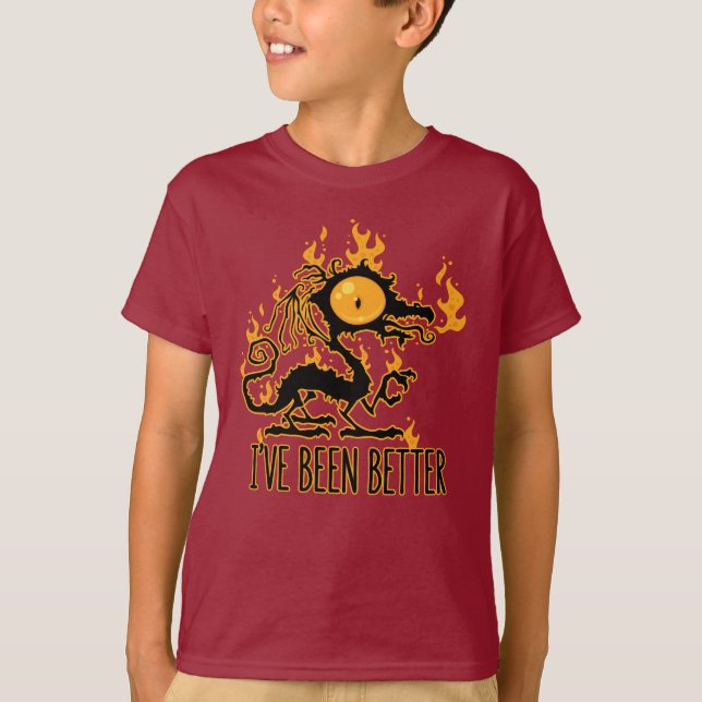 T-shirt J'Ai Mieux Été Scorché Dragon Crise (Devant)