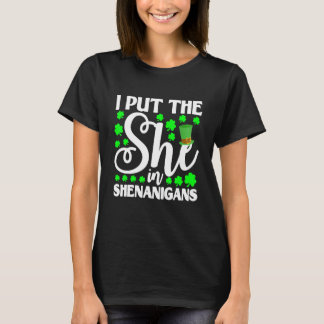 T-shirt J'Ai Mis La Elle À Shenanigan Shamrock St Patrick'