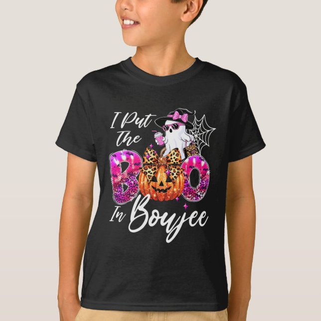 T-shirt J'Ai Mis Le Boo À Boujee Cute Leopard Boujie Ghost (Devant)