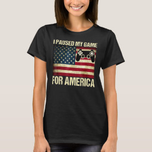 T-shirt J'ai mis mon jeu en pause pour le 4 juillet améric