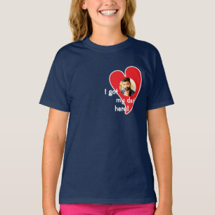 T-shirt J'ai mon père ici ! Photo personnalisée - foncé