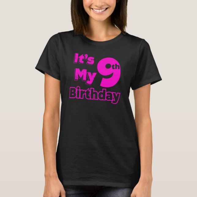 T-shirt J'ai neuf ans et c'est mon 9e anniversaire 2 (Devant)