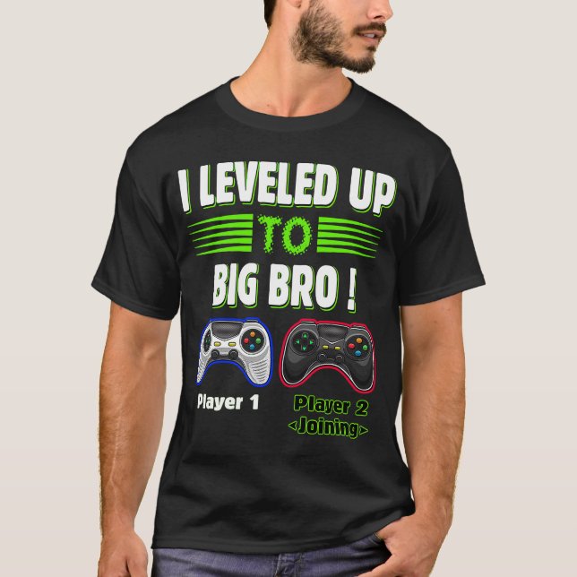 T-shirt J'ai nivelé à Big Bro Gamer New Brother (Devant)