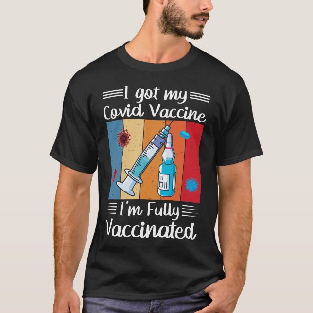 T-shirt J'Ai Obtenu Ma Citation Vaccinée Convid (Devant)